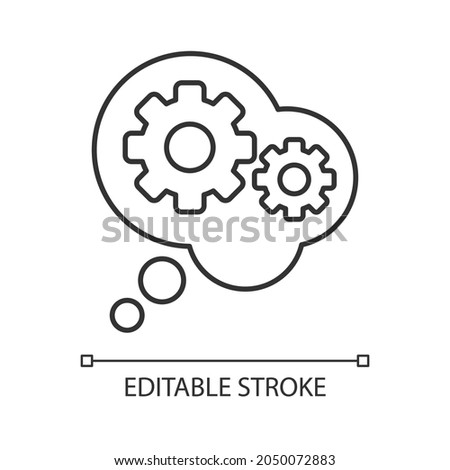 Reasoning linear icon. Draw conclusions. Deductive, inductive reasoning. Constructive explanation. Thin line customizable illustration. Contour symbol. Vector isolated outline drawing. Editable stroke