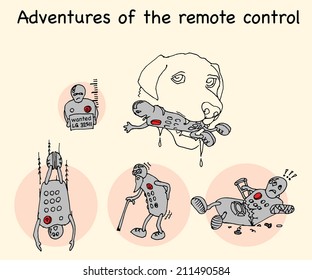 Reasons for changing the TV remote. Vector illustration.