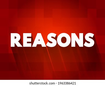 Reasons Text Quote, Concept Background
