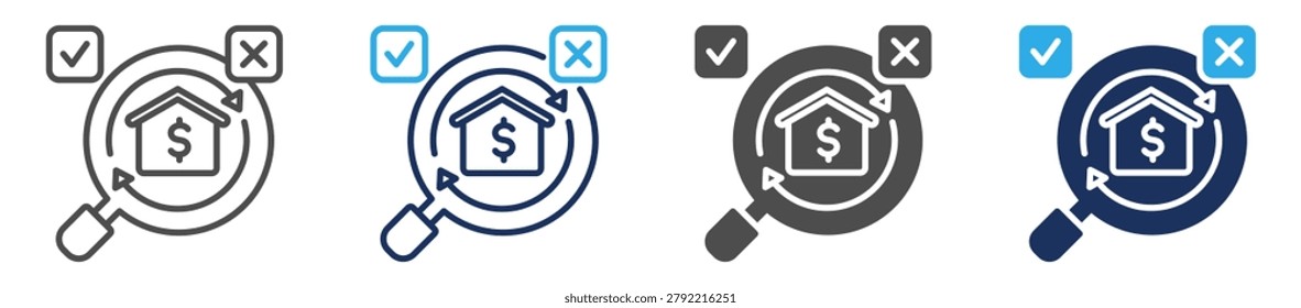 reassessment icon set multiple concept