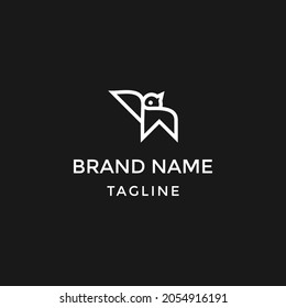 reative abstract premium bird line icon logo design color editable vector illustration