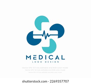 reative Medical logo and Healthcare Concept Logo