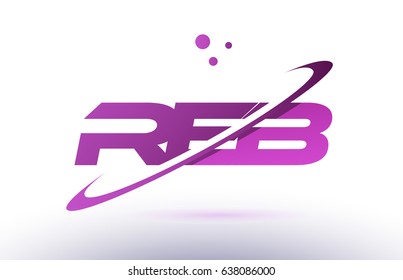 reb r e b  alphabet letter logo combination purple pink creative text dots company vector icon design template