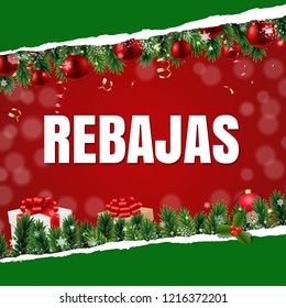 Rebajas (Sale) Banner With Gradient Mesh, Vector Illustration