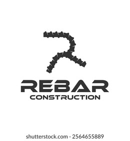 rebar concrete constructio quality industry logo design vector 