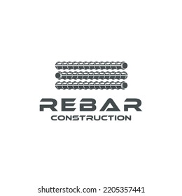 rebar concrete construction logo design vector for business idea