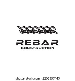 rebar concrete construction logo design vector for business idea