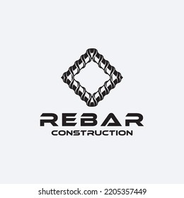 Rebar Concrete Construction Logo Design Vector For Business Idea