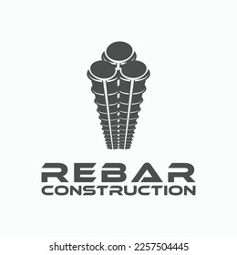rebar concrete construction logo design vector for business architecture