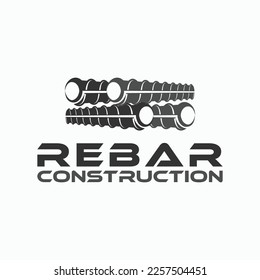 rebar concrete construction logo design vector for business architecture