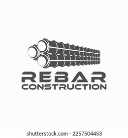 rebar concrete construction logo design vector for business architecture