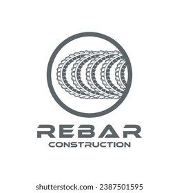 rebar concrete construction logo design vector for business building