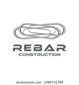 rebar concrete construction logo design vector for business 