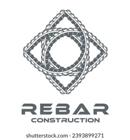 rebar concrete construction logo design vector for business idea