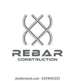 rebar concrete construction logo design vector for business idea