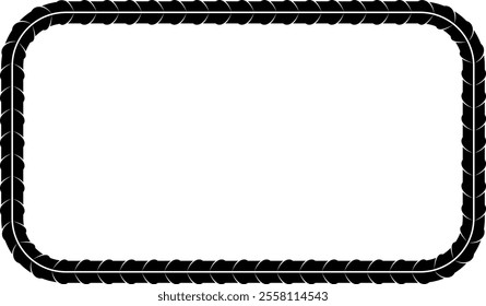 Rebar rectangle frame with copy space for text or design