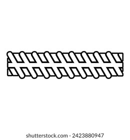 Rebar reinforcement contour outline line icon black color vector illustration image thin flat style
