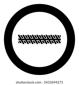 Rebar reinforcement icon in circle round black color vector illustration image solid outline style