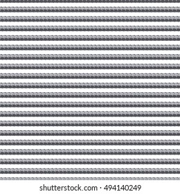 Rebars pattern background. Reinforcement steel for building. Vector illustration Isolated on white background.