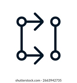 Icono de rebase, signo de logotipo de Vector, ilustración, forma, diseño, icono de interfaz de usuario de UX, eps editable