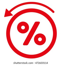 Rebate Percent icon. Vector style is flat iconic symbol with rounded angles, red color, white background.