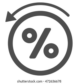 Rebate Percent icon. Vector style is flat iconic symbol with rounded angles, gray color, white background.