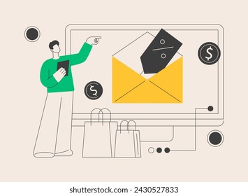 Rebate program abstract concept vector illustration. Payment reduction, sales promotion, customer loyalty program, mail-in rebate method, purchase money back, discount coupon abstract metaphor.