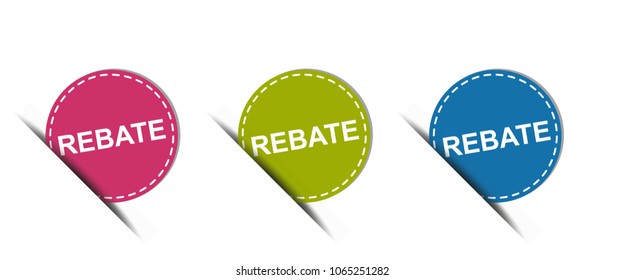 Rebate Web Button - Colorful Vector Icons - Isolated On White Background