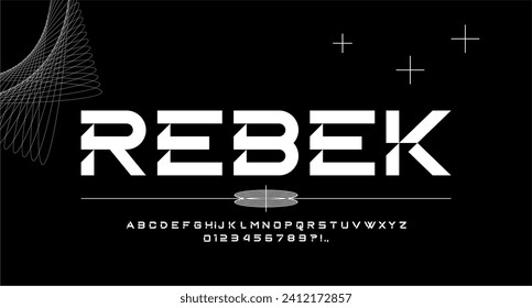 REBEK FONT VECTOR UPPERCASE FUTURISTIC TECHNOLOGY EDITABLE