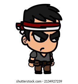 A rebel army character that can be used to create 2D games