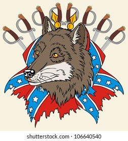 rebel flag and the wolf head