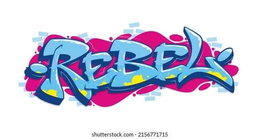 Rebel Font In Graffiti Style. Vector Illustration.