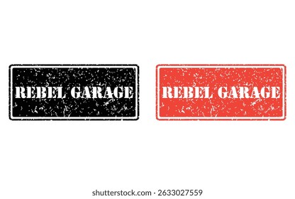 rebel garage grunge stamp design, vector, isolated on transparent background