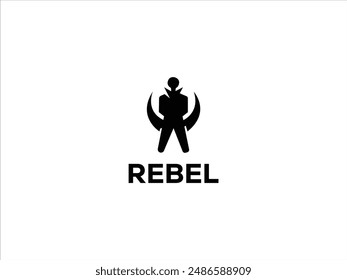 Rebel logo design,creative rebel badge logo vector