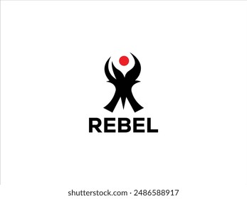 Rebel logo design,creative rebel badge logo vector