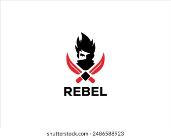 Rebel logo design,creative rebel badge logo vector