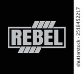 Rebel, logo or typography design art 