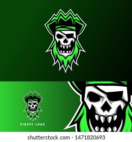 rebel pirate sport esport logo template design skull headband for personal, team, company