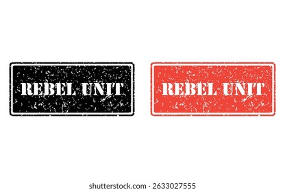 rebel unit grunge stamp design, vector, isolated on transparent background
