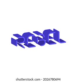 Rebel-Vektordesign im 3D-Stil