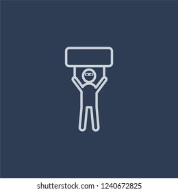Rebellion icon. Rebellion linear design concept from Army collection. Simple element vector illustration on dark blue background.