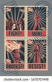 Rebellion, Opposition, Protest Propaganda Postage Stamps