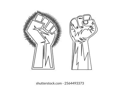 Rebellion and Riveting Raised Fist Power Revolution Sign Graphics, raised fist, power symbol, revolution sign, protest icon, solidarity gesture, activism symbol, social justice, strength symbol, unity