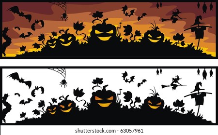 The rebels pumpkin. Beautiful vector illustration for Halloween holiday