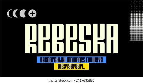 REBESKA FONT VECTOR DISPLAY UPPERCASE HIGH UNIQUE EXPERIMENTAL EDITABLE
