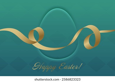 Rebirth and Joy. The flowing golden ribbon and green hues reflect the themes of Easter hope, faith, and the promise of new beginnings.