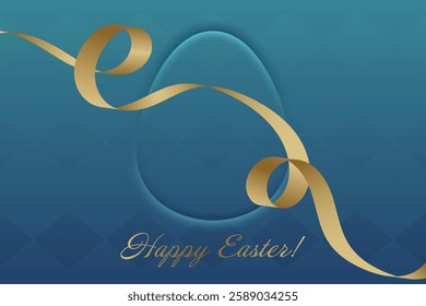 Rebirth and Joy. The gold ribbons movement captures the essence of Easter hope, renewal, and divine grace in a stylish and elegant greeting card.