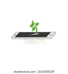 The rebirth of technology and nature to live side by side. World environment day