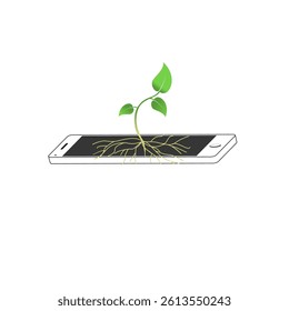 The rebirth of technology and nature to live side by side. World environment day