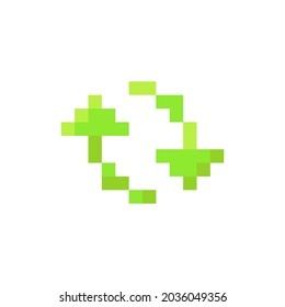Reboot pixel icon. Podcast 8-bit vector illustration.